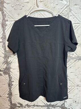 Greys anatomy Black Medical Scrub Top with V-Neck